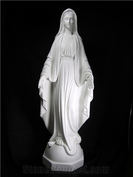 Hand Carved Natural White Marble Tombstone With Angel Statue