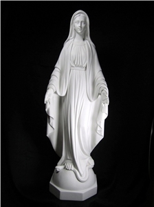 Hand Carved Natural White Marble Tombstone With Angel Statue