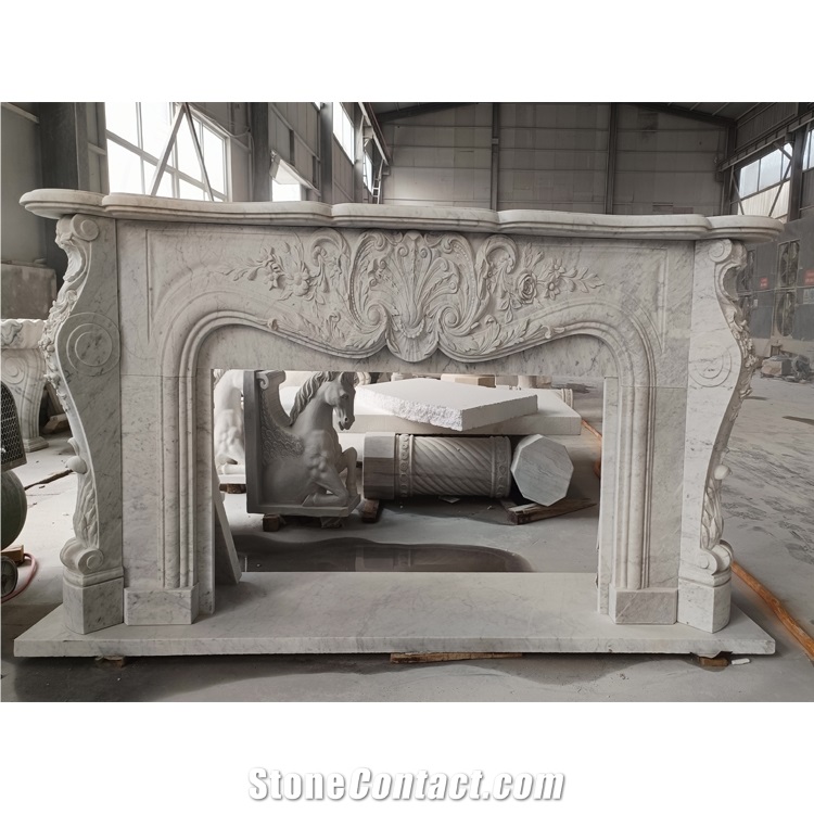 Hot Sale Carrara White Marble Fireplace Surrounds