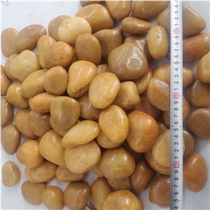 Hot Sale Yellow Polished Pebble Walkway  River Stone