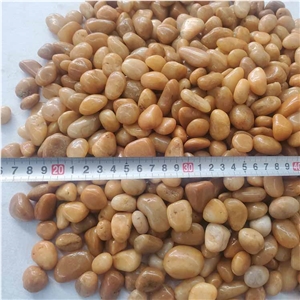 Hot Sale Yellow Polished Pebble Walkway  River Stone
