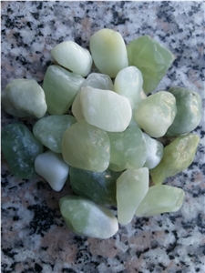 Polished Green Jade Pebble Green Garden Pebbles