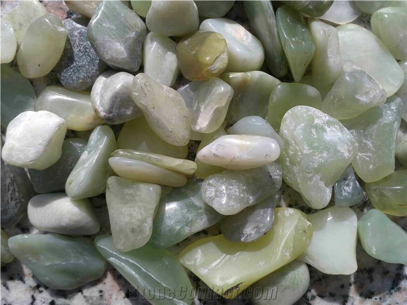 Polished Green Jade Pebble Green Garden Pebbles