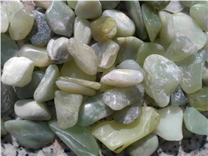 Polished Green Jade Pebble Green Garden Pebbles