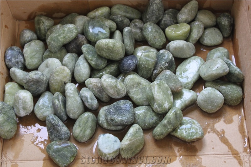 Polished Green Jade Pebble Green Garden Pebbles