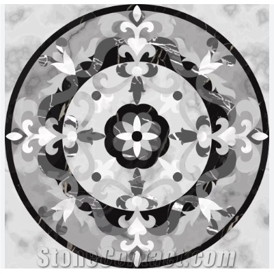 Waterjet Marble Medallion Floor Customized Marble Medallion