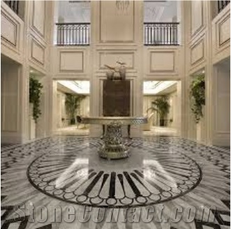 Waterjet Marble Medallion Floor Customized Marble Medallion