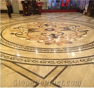 Waterjet Marble Medallion Floor Customized Marble Medallion