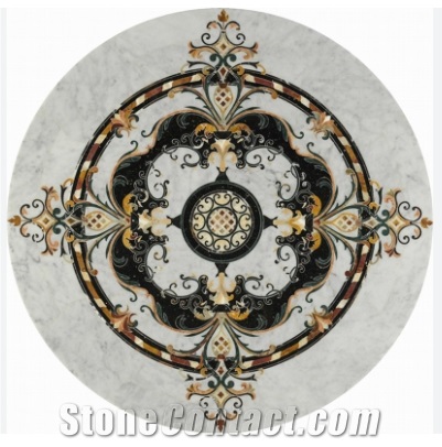 Waterjet Marble Medallion Floor Customized Marble Medallion