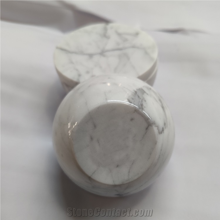 Wholesale Natural White Marble Salt Container