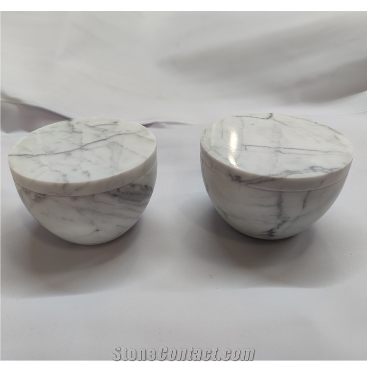 Wholesale Natural White Marble Salt Container