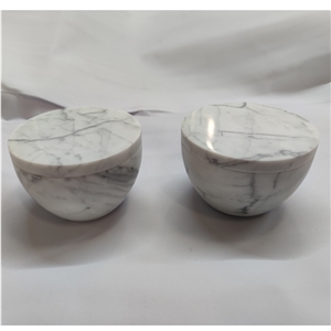 Wholesale Natural White Marble Salt Container
