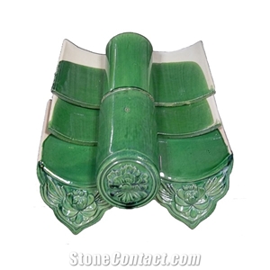 Garden Building Chinese Tea House Green Glazed Roof Tiles