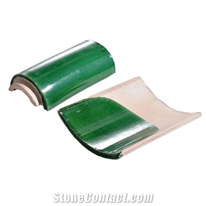 Garden Building Chinese Tea House Green Glazed Roof Tiles