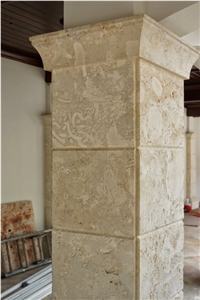 Classic Coral Stone Columns Facade