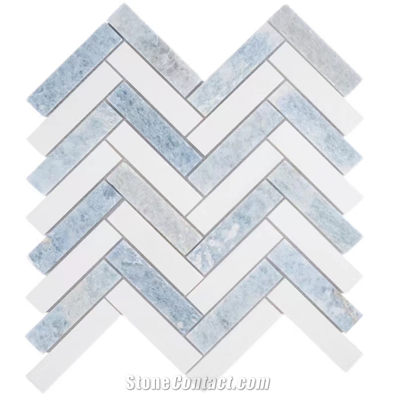 Blue Marble Mosaic Tiles Wall And Floor Tiles