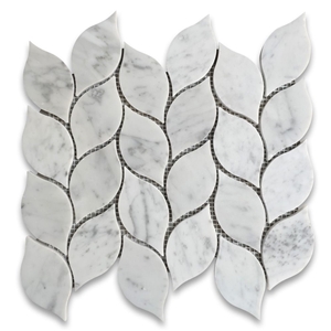Leaf Shape Water Jet Marble Mosaic Tiles