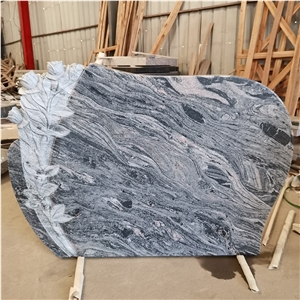 Juparana Granite Flower Carving Headstones