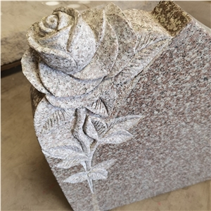 Original G664 Granite Rose Carving Headstone