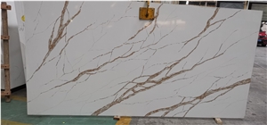 Factory Price Calacatta White Quartz Slab For Project