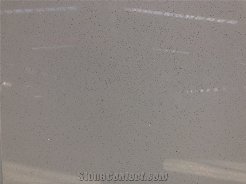 Premium Quality Light Grey Quartz Slab With Coarse Particle