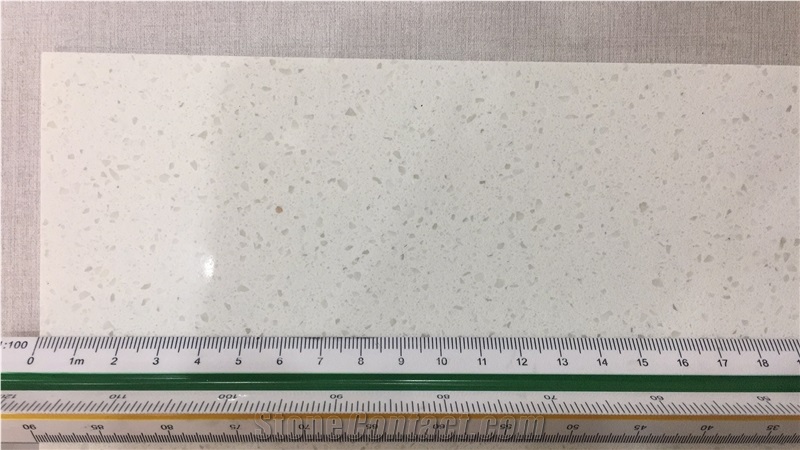 Premium Quality Light Grey Quartz Slab With Coarse Particle