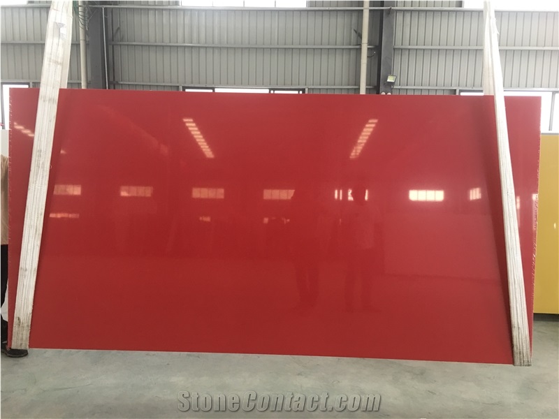 Premium Quality Super Red Quartz Slab With Favolable Price
