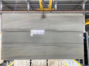 Light Grey Color With Veins Natural Quartzite Slab Stone