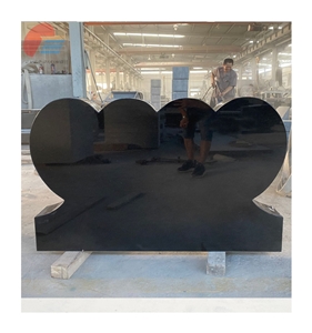 Black Granite Headstone Monument Custom Design Tombstone