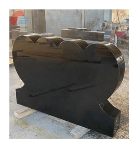 Black Granite Headstone Monument Custom Design Tombstone