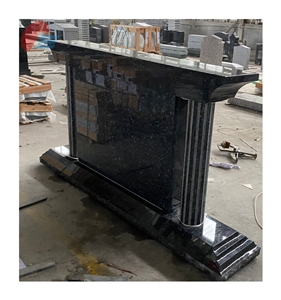 High Quality Polished Blue Pearl Granite Headstone Cemetery