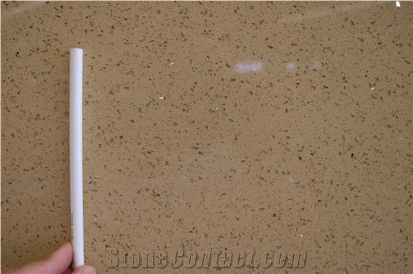 Beige Chispas Beige Spark Quartz Slabs