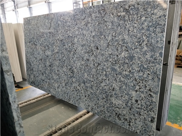Blue Color Quartz Engineered Stone Slabs