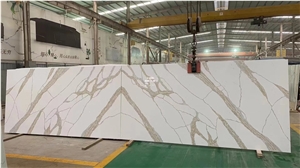 Calacatta Gold White Quartz Stone Tiles& Slabs