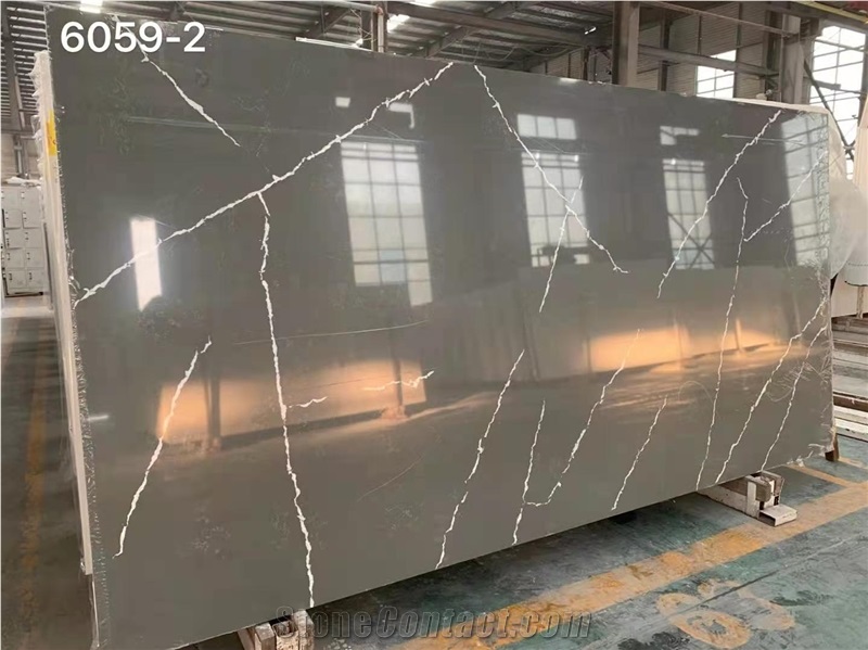 Calacatta Grey Quartz From China With Good Discount