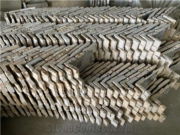 Faux Stone Yellow Limestone Color Side Clay Culture Stone