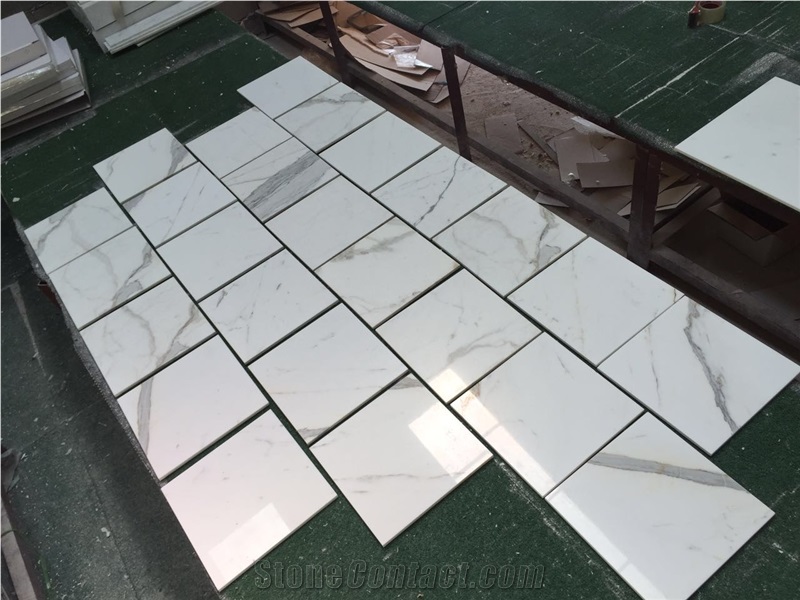 Hot Sale Calacata White Quartz Slabs With Competitive Price