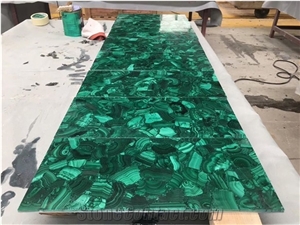 Semiprecious Malachite Green Agate Gemstone Table Tops
