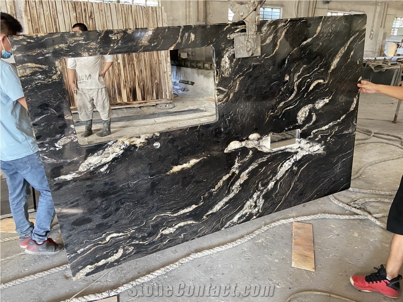 Cosmic Granite Countertop,Universe Black Granite Cooktop