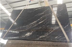 Universe Black Granite Slab,Cosmic Black Granite White Veins