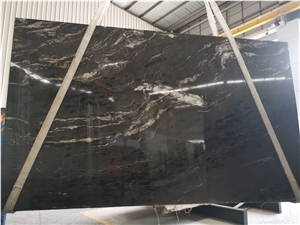 Universe Black Granite Slab,Cosmic Black Granite White Veins
