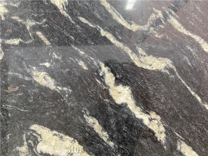 Universe Black Granite Slab,Cosmic Black Granite White Veins
