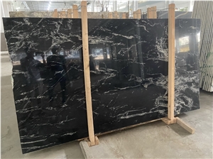 Universe Black Granite Slab,Cosmic Black Granite White Veins