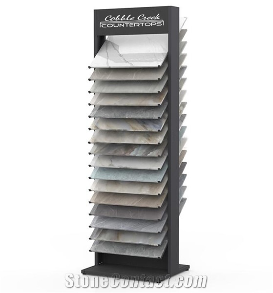 Metal Porcerlian Slab Tile Waterfall Display Stand Rack