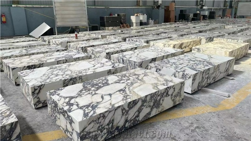 Calacatta Viola Marble Plinth Coffee Table