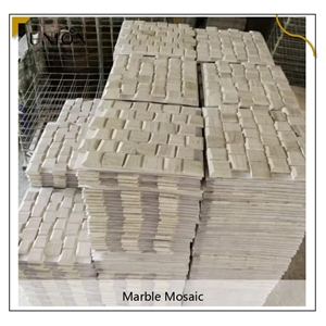UNION DECO 3D White Marble Beveled Polished Tile Stone Mosaic Square UNION DECO 3D White Marble Beveled Polished Tile Stone Mosaic Square