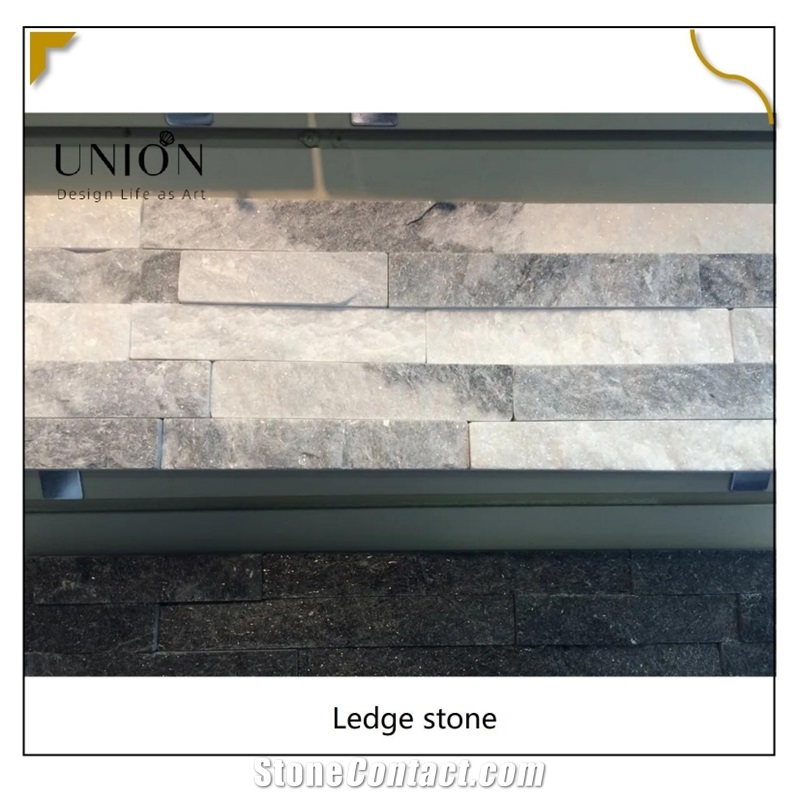 UNION DECO Ledger Panel Grey Quartzite Stacked Stone Veneer