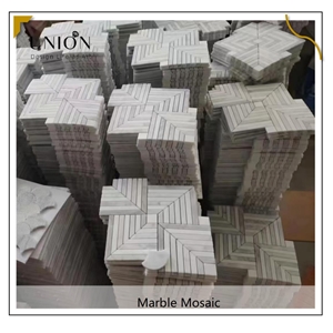 UNION DECO Marble Tile Bathroom Artwork Wall Decorative Tile