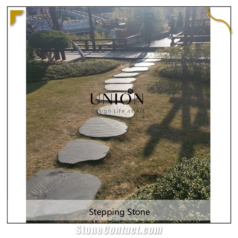 UNION DECO Round Paving Stone Black Slate Garden Stepping