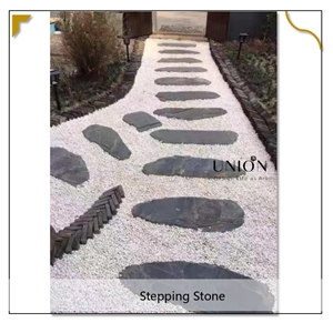 UNION DECO Round Paving Stone Black Slate Garden Stepping